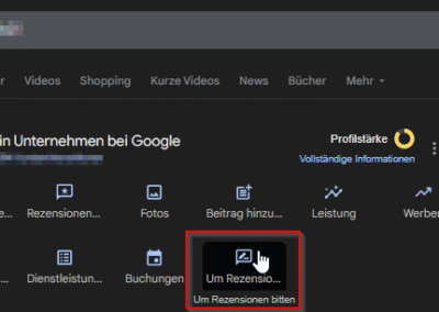 Um Google Rezensionen bitten